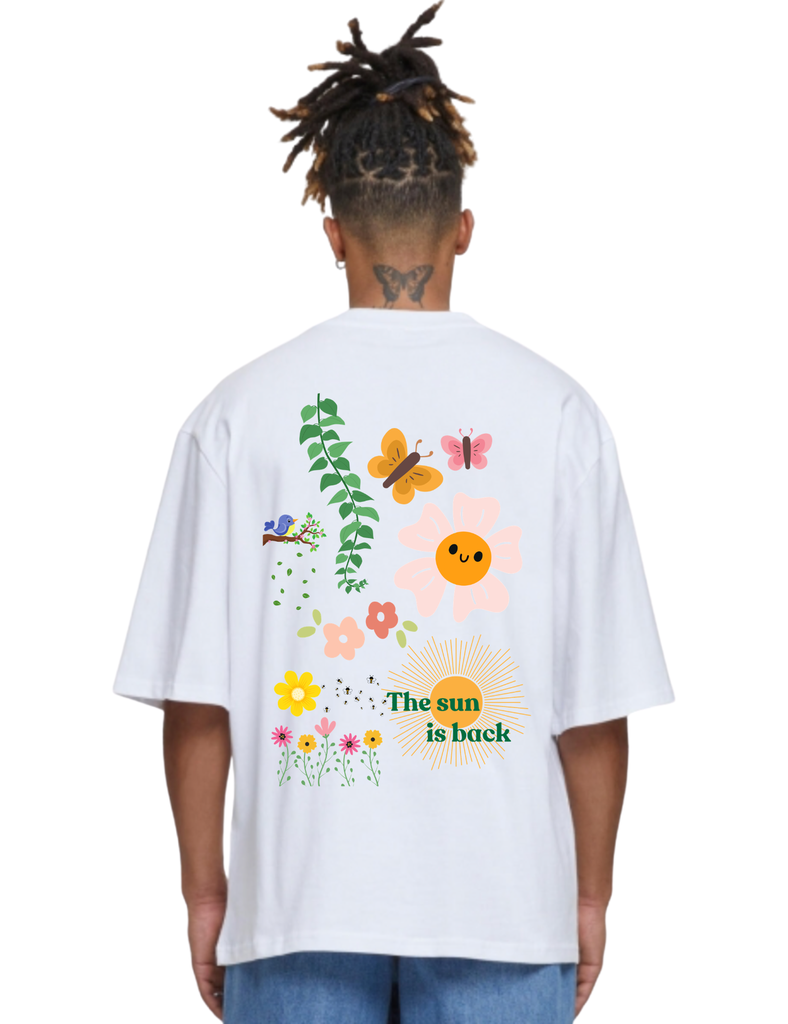 T-shirt oversize PRINTEMPS (Blanc, XS)