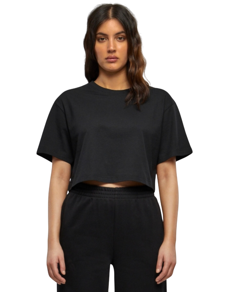 Crop Top oversize uni (Noir, XS)