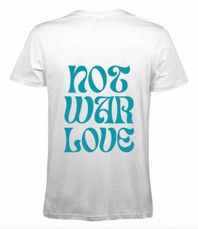T-shirt NOT WAR LOVE (Blanc, S)