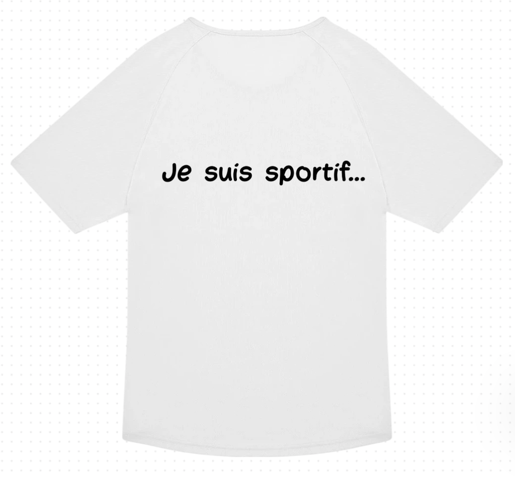T-shirt sport JE SUIS SPORTIF (Blanc, XS)